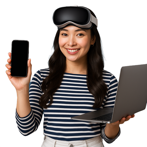 Woman with VR headset